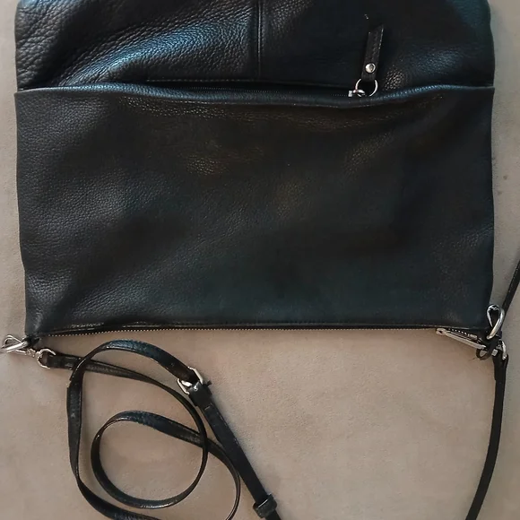 Sanctuary 100% Leather Black Large Festival Crossbody Boho Purse-GUC - Picture 11 of 14